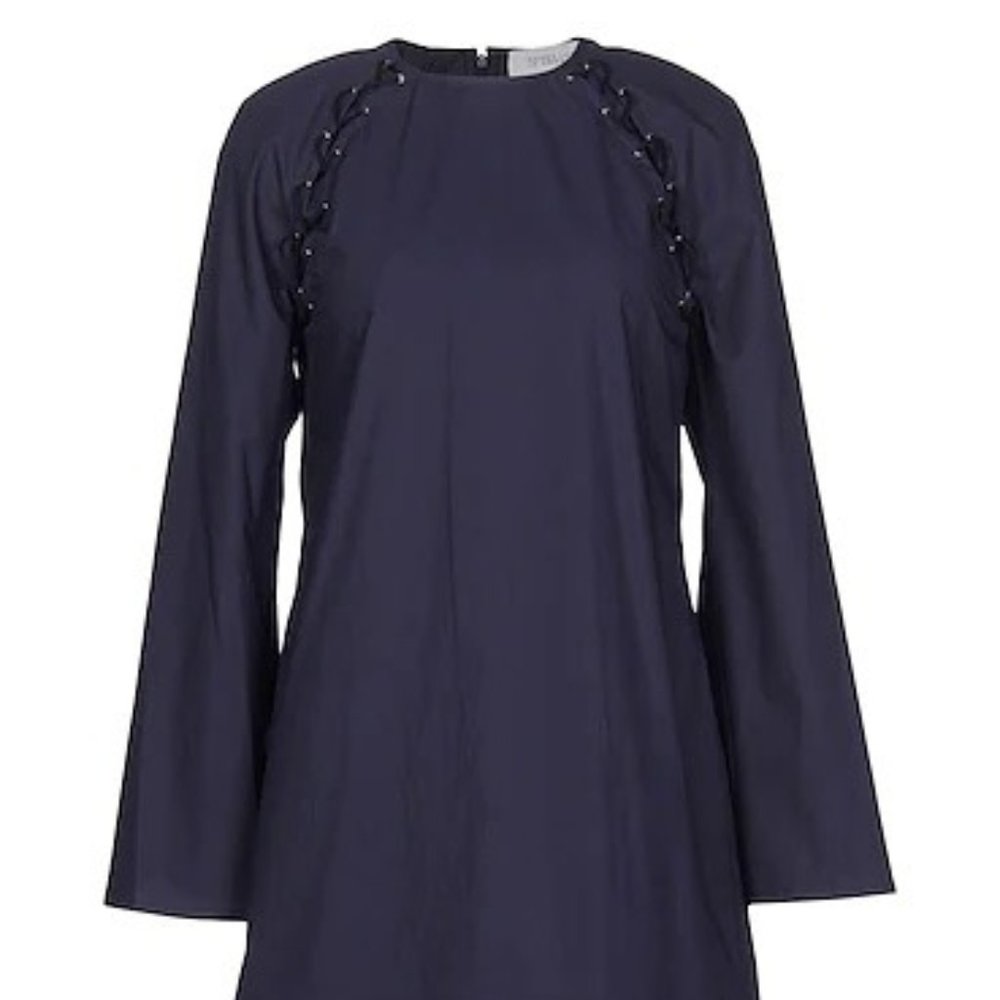 Derek Lam Navy Weave Lace Long Sleeve Dress- 6 New
